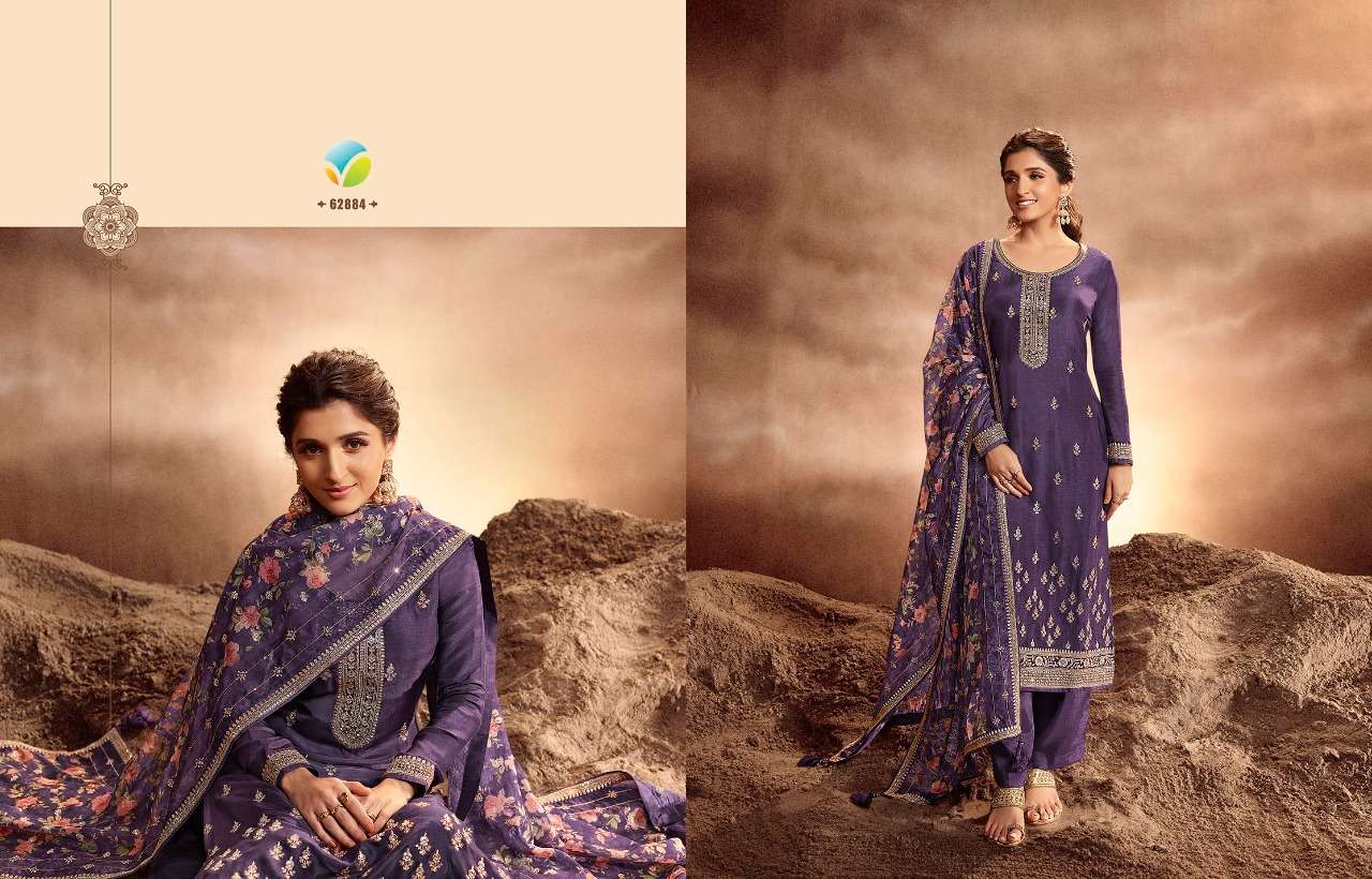KASEESH AASHNA BY VINAY FASHION 62881 TO 62888 SERIES BEAUTIFUL SUITS COLORFUL STYLISH FANCY CASUAL WEAR & ETHNIC WEAR DOLA SILK EMBROIDERED DRESSES AT WHOLESALE PRICE