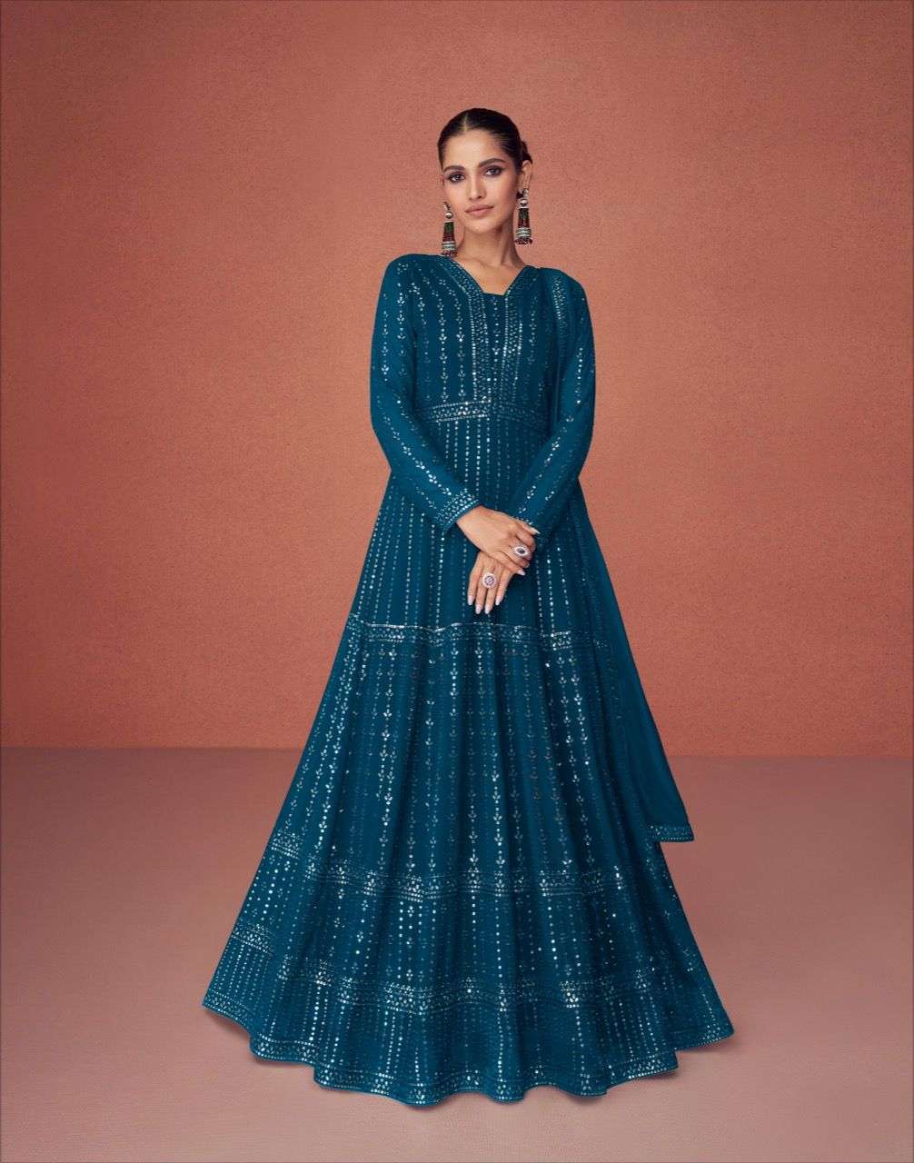 SEASON COLORS BY AASHIRWAD CREATION 9455 TO 9459 SERIES DESIGNER ANARKALI SUITS COLLECTION BEAUTIFUL STYLISH FANCY