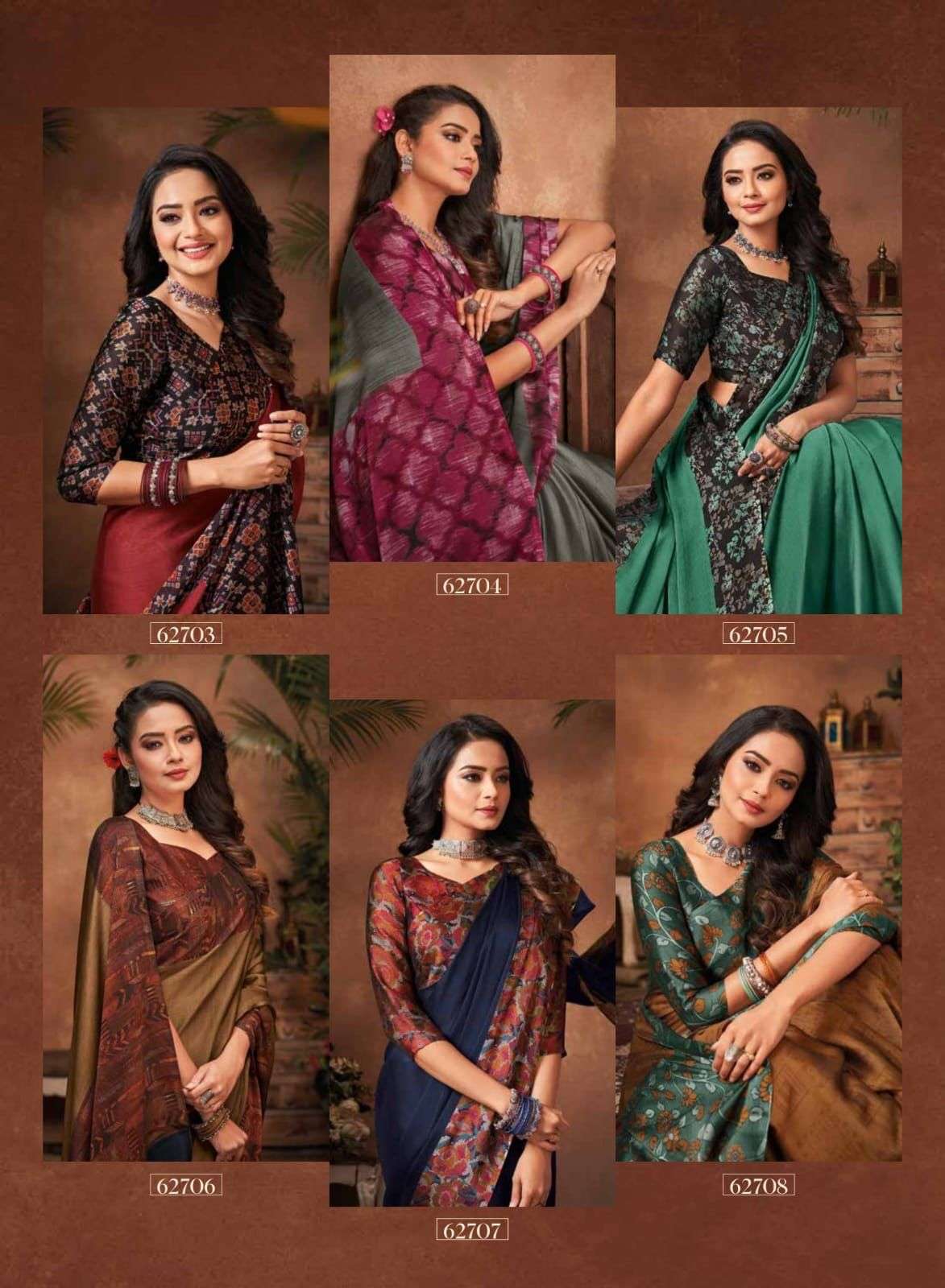 JULIET CHIFFON MITHAI BY VIPUL FASHION 62703 TO 62714 SERIES INDIAN TRADITIONAL WEAR COLLECTION BEAUTIFUL STYLISH FANCY COLORFUL PARTY WEAR & OCCASIONAL WEAR CHIFFON SAREES AT WHOLESALE PRICE