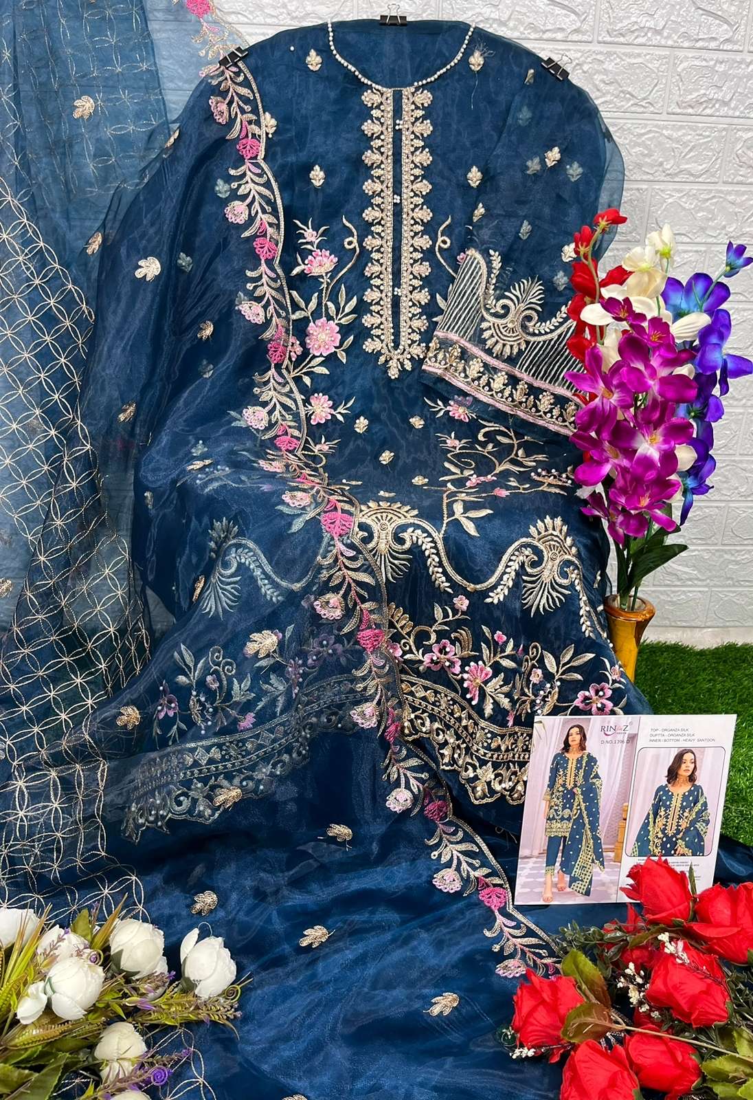 RINAZ 1396 COLOURS BY RINAZ FASHION 1396-A TO 1396-D SERIES DESIGNER FESTIVE PAKISTANI SUITS COLLECTION BEAUTIFUL STYLISH FANCY COLORFUL PARTY WEAR & OCCASIONAL WEAR ORGANZA SILK EMBROIDERED DRESSES AT WHOLESALE PRICE