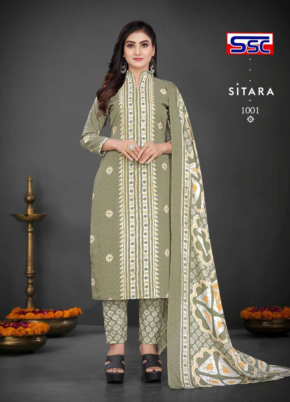 SITARA BY SHREE SHANTI CREATION 1001 TO 1012 SERIES BEAUTIFUL SUITS COLORFUL STYLISH FANCY CASUAL WEAR & ETHNIC WEAR SOFT COTTON EMBROIDERED DRESSES AT WHOLESALE PRICE