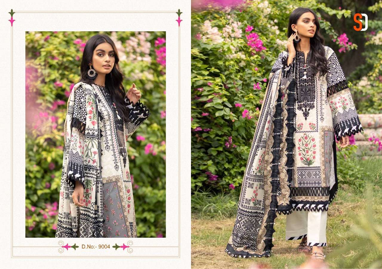 Vintage Vol-9 By Shraddha Designer 9001 To 9004 Series Designer Pakistani Suits Beautiful Fancy Stylish Colorful Party Wear & Occasional Wear Lawn Cotton Printed Embroidery Dresses At Wholesale Price
