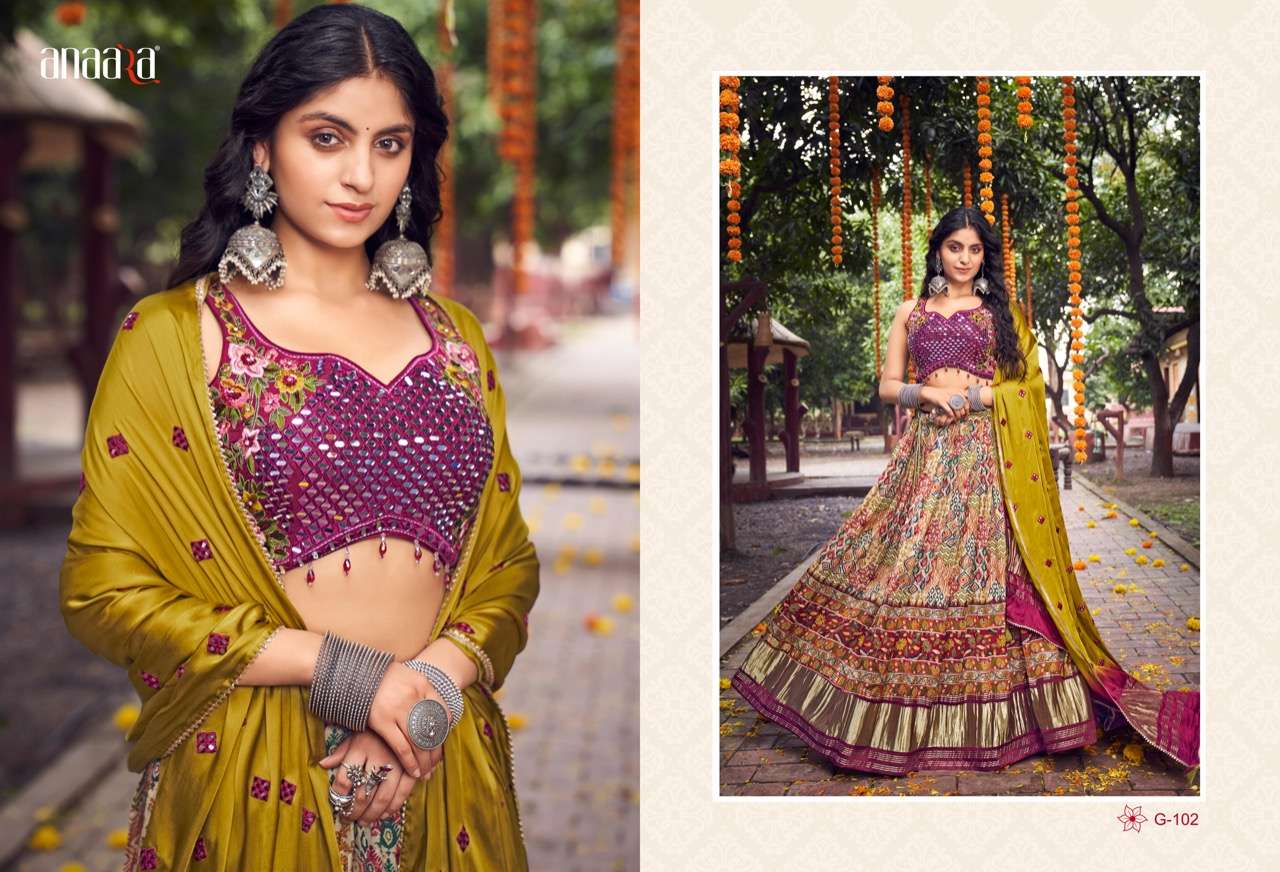 Anaara 101 Series By Tathastu 101 To 107 Series Indian Traditional Beautiful Stylish Designer Banarasi Silk Jacquard Embroidered Party Wear Pure Silk Lehengas At Wholesale Price