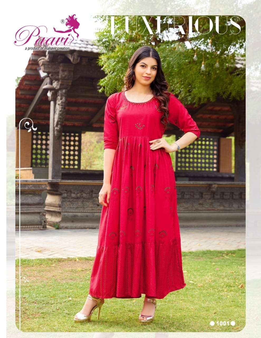 AARADHYA VOL-1 BY PAAVI 1001 TO 1010 SERIES BEAUTIFUL STYLISH FANCY COLORFUL CASUAL WEAR & ETHNIC WEAR HEAVY RAYON GOWNS AT WHOLESALE PRICE