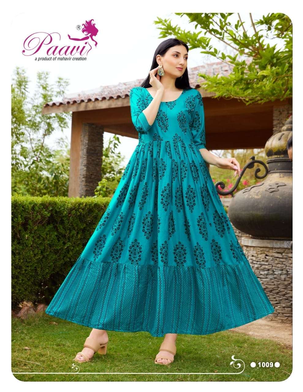 AARADHYA VOL-1 BY PAAVI 1001 TO 1010 SERIES BEAUTIFUL STYLISH FANCY COLORFUL CASUAL WEAR & ETHNIC WEAR HEAVY RAYON GOWNS AT WHOLESALE PRICE