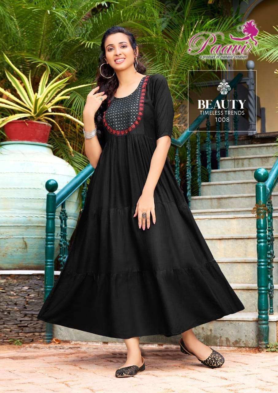 RINAZ VOL-2 BY PAAVI 1001 TO 1008 SERIES BEAUTIFUL STYLISH FANCY COLORFUL CASUAL WEAR & ETHNIC WEAR HEAVY RAYON GOWNS AT WHOLESALE PRICE