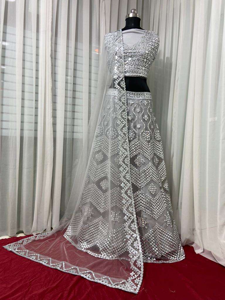 SST-101237 BY FASHID WHOLESALE DESIGNER BEAUTIFUL FESTIVE WEDDING COLLECTION OCCASIONAL WEAR & PARTY WEAR NET LEHENGAS AT WHOLESALE PRICE