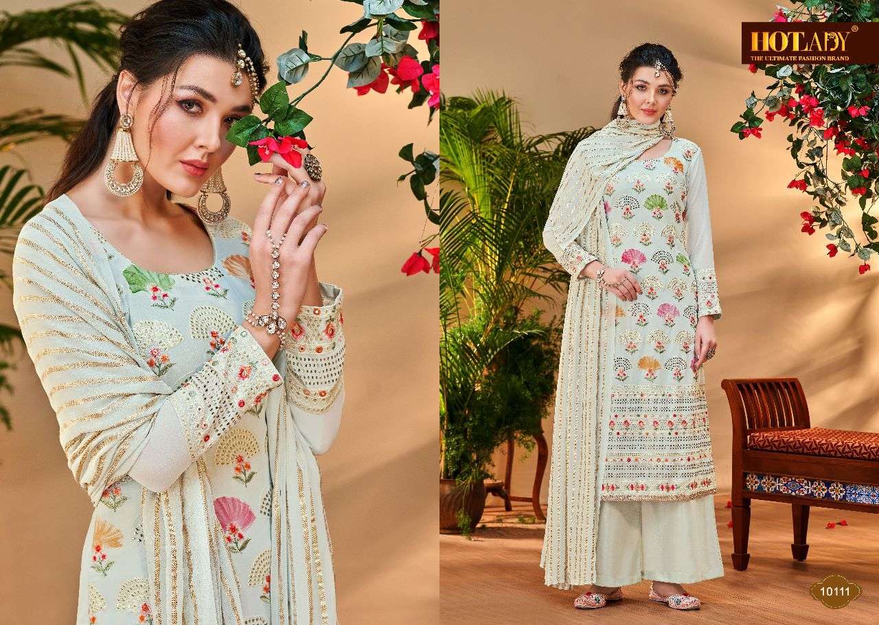 Alankaar 10111 Series By Hot Lady 10111 To 10116 Series Beautiful Suits Colorful Stylish Fancy Casual Wear & Ethnic Wear Pure Viscose Georgette Dresses At Wholesale Price