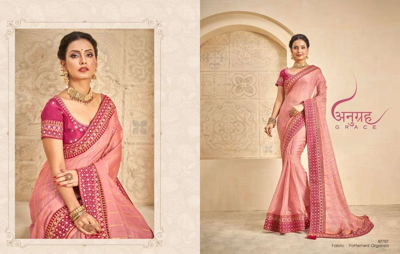 RITSIKA BY MAHOTSAV CREATION 42705 TO 42713 SERIES INDIAN TRADITIONAL WEAR COLLECTION BEAUTIFUL STYLISH FANCY COLORFUL PARTY WEAR & OCCASIONAL WEAR ORGANZA/SILK SAREES AT WHOLESALE PRICE