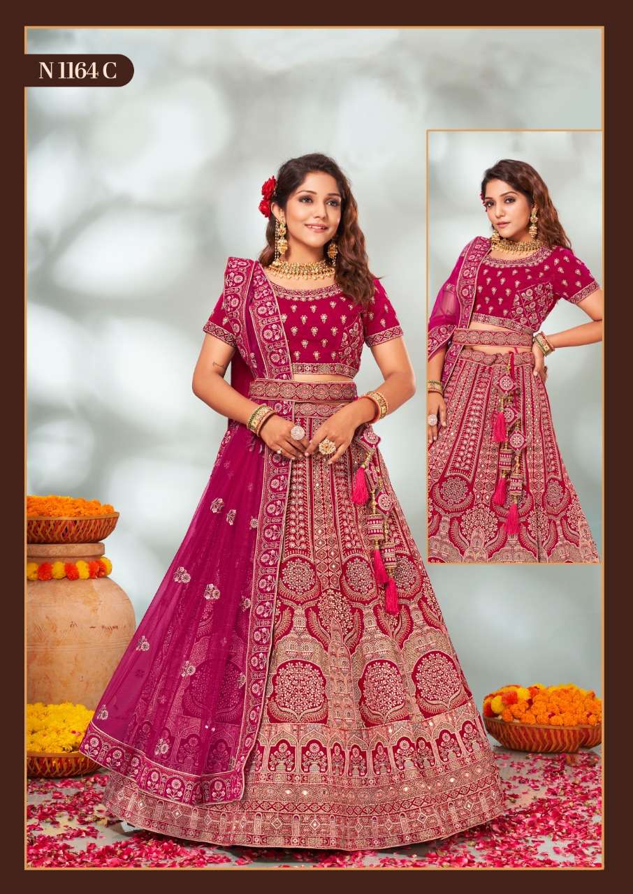 SUHAGAN BY MAHOTSAV CREATION WEAR BRIDAL COLLECTION BEAUTIFUL STYLISH COLORFUL FANCY PARTY WEAR & OCCASIONAL WEAR VELVET LEHENGAS AT WHOLESALE PRICE