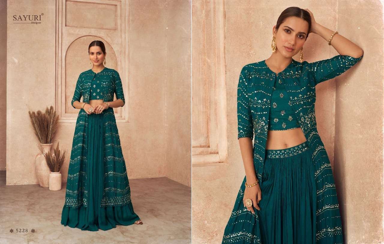 Threads By Sayuri 5225 To 5228 Series Beautiful Stylish Fancy Colorful Casual Wear & Ethnic Wear Georgette/Chinnon Gowns With Dupatta At Wholesale Price