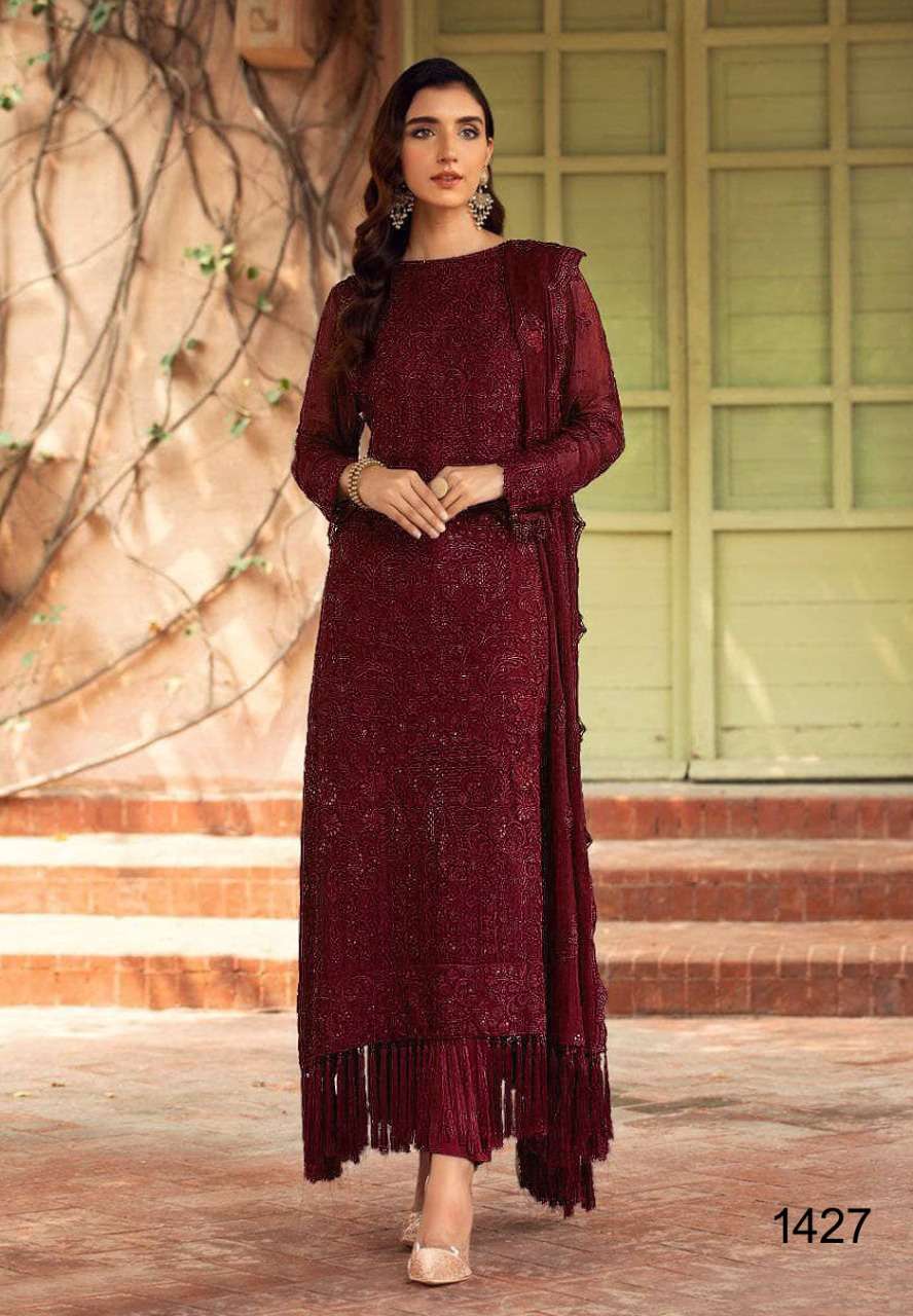 RAYNA BY NAZNEEN 1427 TO 1432 SERIES BEAUTIFUL SUITS COLORFUL STYLISH FANCY CASUAL WEAR & ETHNIC WEAR FAUX GEORGETTE DRESSES AT WHOLESALE PRICE