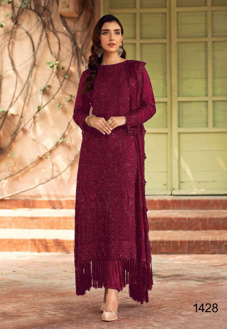RAYNA BY NAZNEEN 1427 TO 1432 SERIES BEAUTIFUL SUITS COLORFUL STYLISH FANCY CASUAL WEAR & ETHNIC WEAR FAUX GEORGETTE DRESSES AT WHOLESALE PRICE