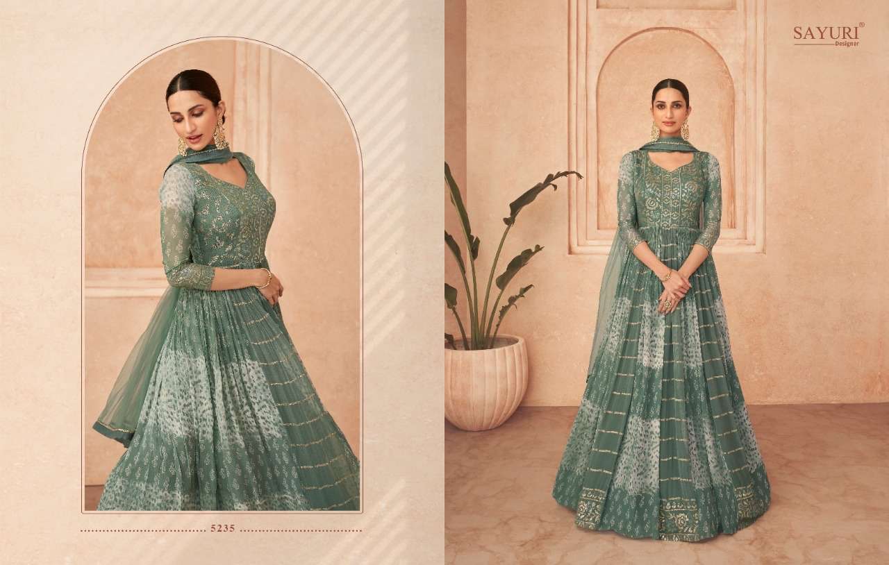 Floral By Sayuri 5233 To 5255 Series Beautiful Stylish Fancy Colorful Casual Wear & Ethnic Wear Georgette Gowns With Dupatta At Wholesale Price