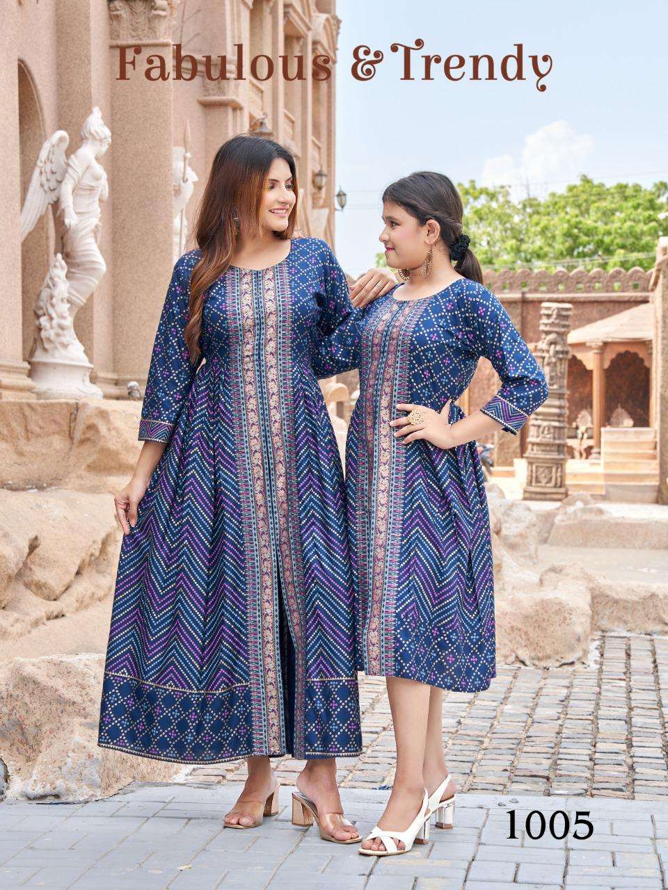 ME AND MOM VOL-5 BY BANWERY FASHION 5001 TO 5010 SERIES DESIGNER STYLISH FANCY COLORFUL BEAUTIFUL PARTY WEAR & ETHNIC WEAR COLLECTION HEAVY RAYON GOWNS AT WHOLESALE PRICE