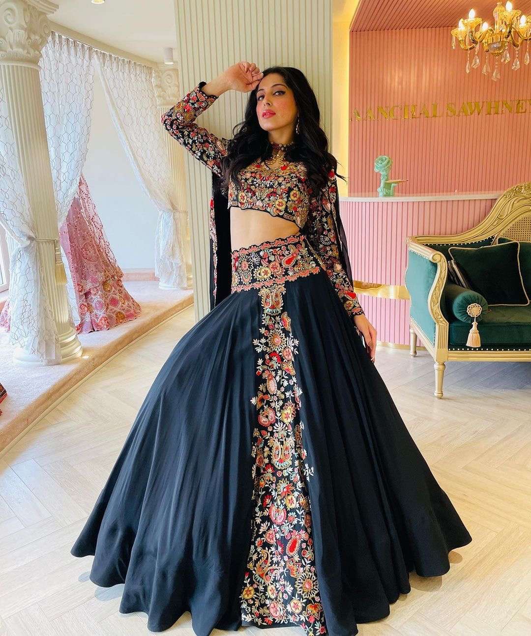 6389 BY FASHID WHOLESALE DESIGNER BEAUTIFUL FESTIVE COLLECTION OCCASIONAL WEAR & PARTY WEAR FAUX GEORGETTE EMBROIDERED LEHENGAS AT WHOLESALE PRICE