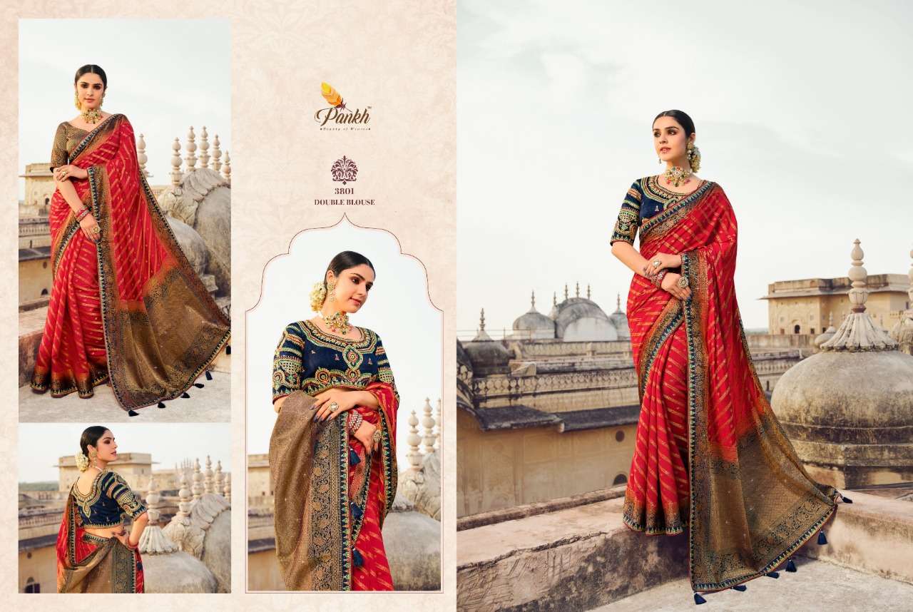 Pakhi Vol-1 By Pankh Creation 3801 To 3813 Series Indian Traditional Wear Collection Beautiful Stylish Fancy Colorful Party Wear & Occasional Wear Banarasi Silk Sarees At Wholesale Price