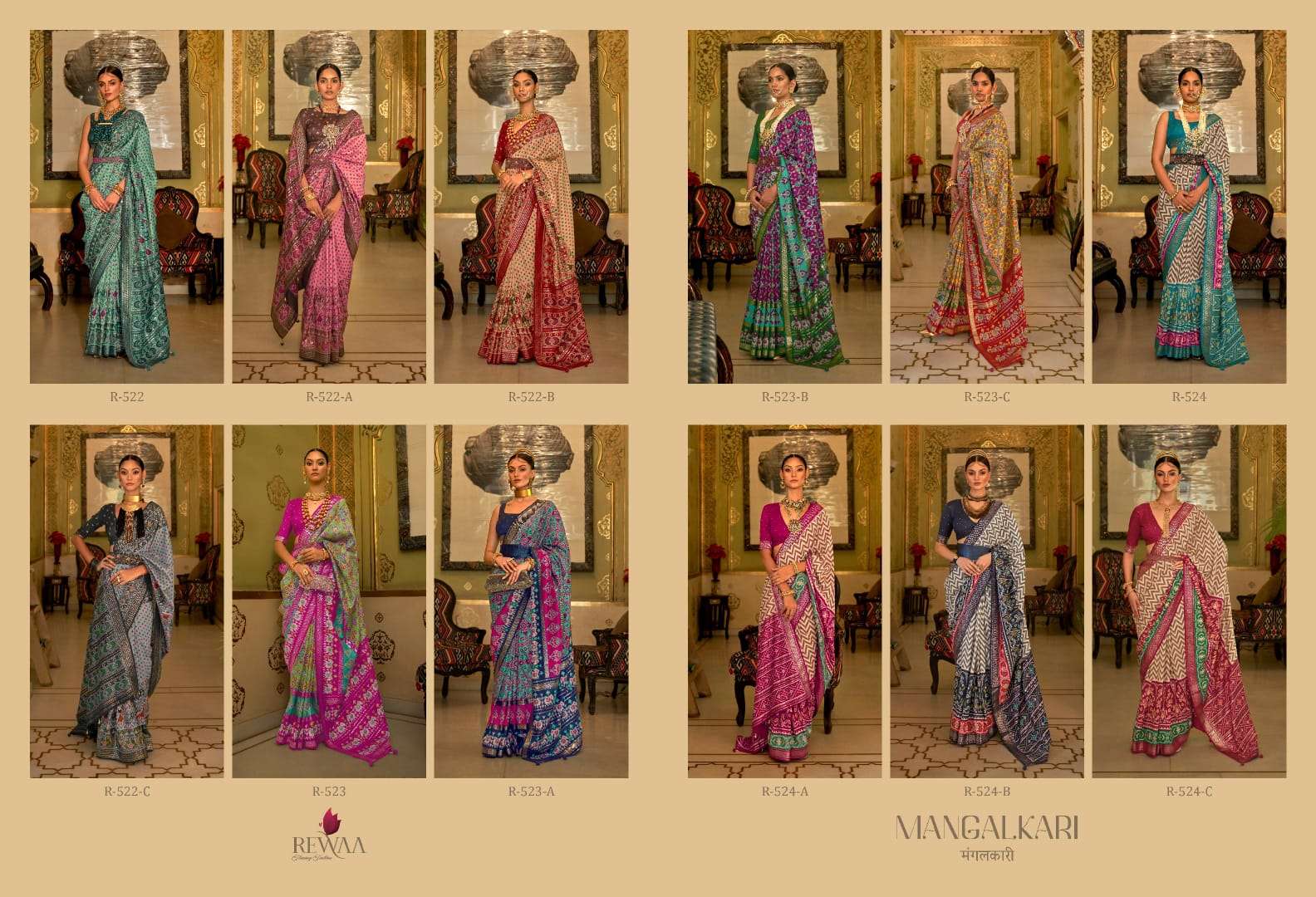 Mangalkari By Rewaa Indian Traditional Wear Collection Beautiful Stylish Fancy Colorful Party Wear & Occasional Wear Patola Silk Sarees At Wholesale Price
