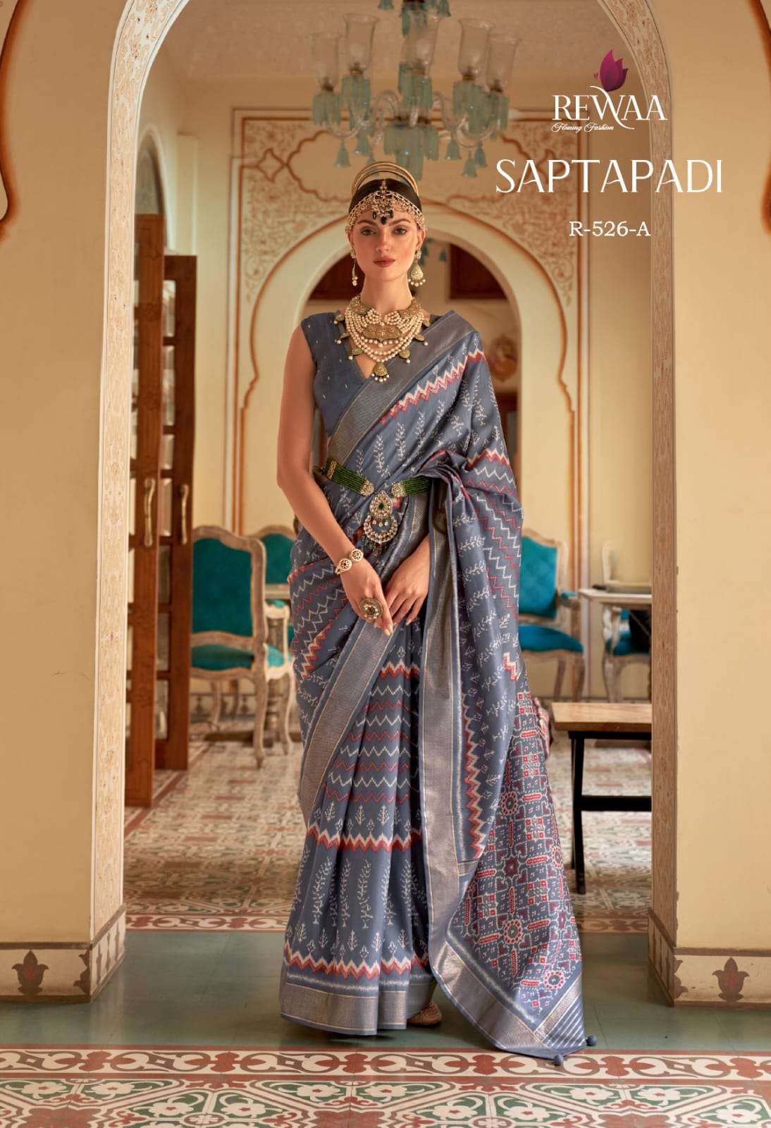 Saptapadi By Rewaa 526 To 526-H Series Indian Traditional Wear Collection Beautiful Stylish Fancy Colorful Party Wear & Occasional Wear Dola Silk Sarees At Wholesale Price