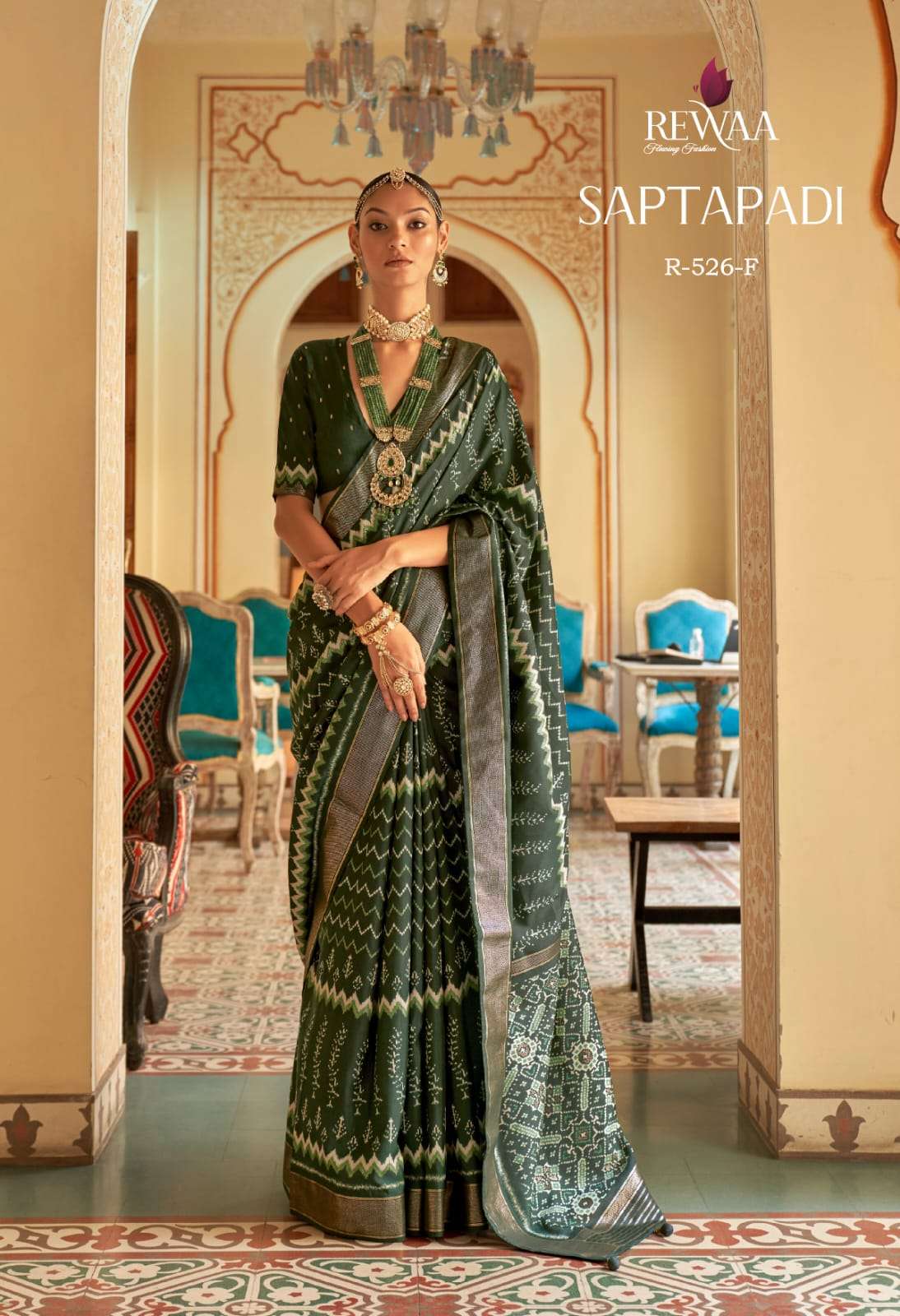 Saptapadi By Rewaa 526 To 526-H Series Indian Traditional Wear Collection Beautiful Stylish Fancy Colorful Party Wear & Occasional Wear Dola Silk Sarees At Wholesale Price