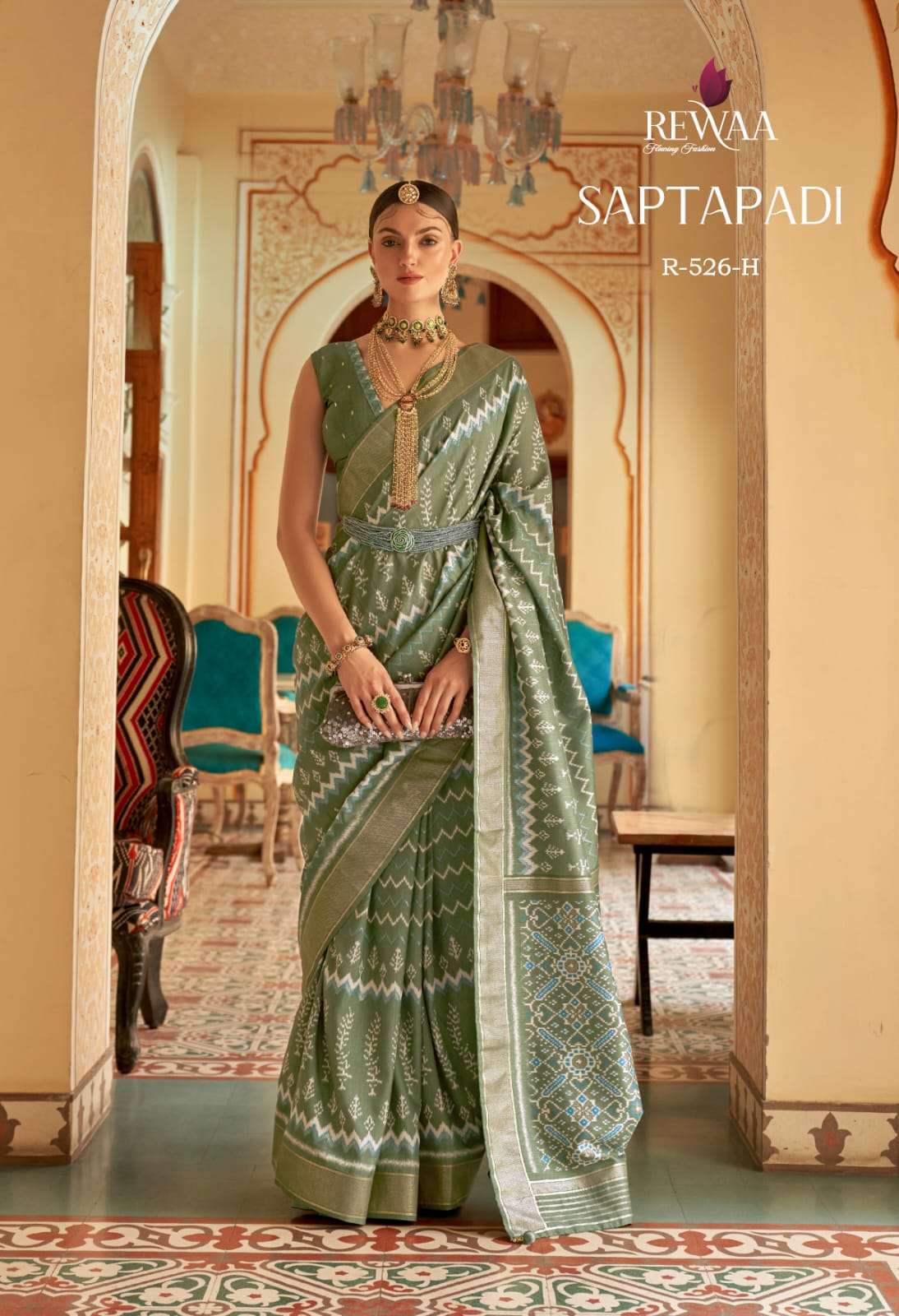 Saptapadi By Rewaa 526 To 526-H Series Indian Traditional Wear Collection Beautiful Stylish Fancy Colorful Party Wear & Occasional Wear Dola Silk Sarees At Wholesale Price