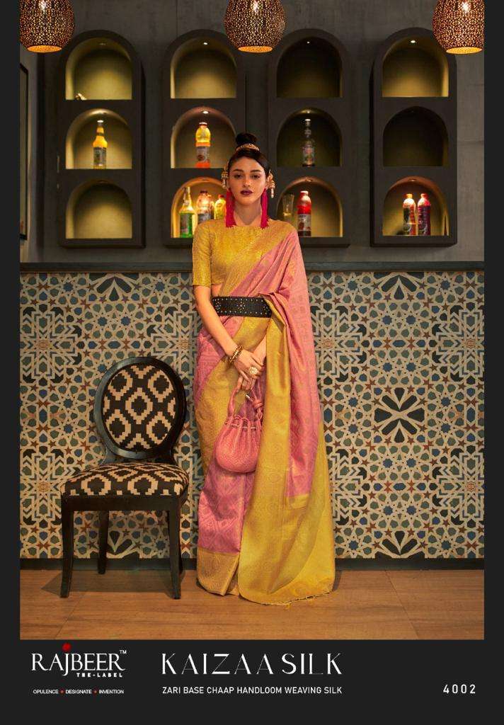 Kaizaa Silk By Rajbeer 4001 To 4006 Series Indian Traditional Wear Collection Beautiful Stylish Fancy Colorful Party Wear & Occasional Wear Handloom Silk Sarees At Wholesale Price