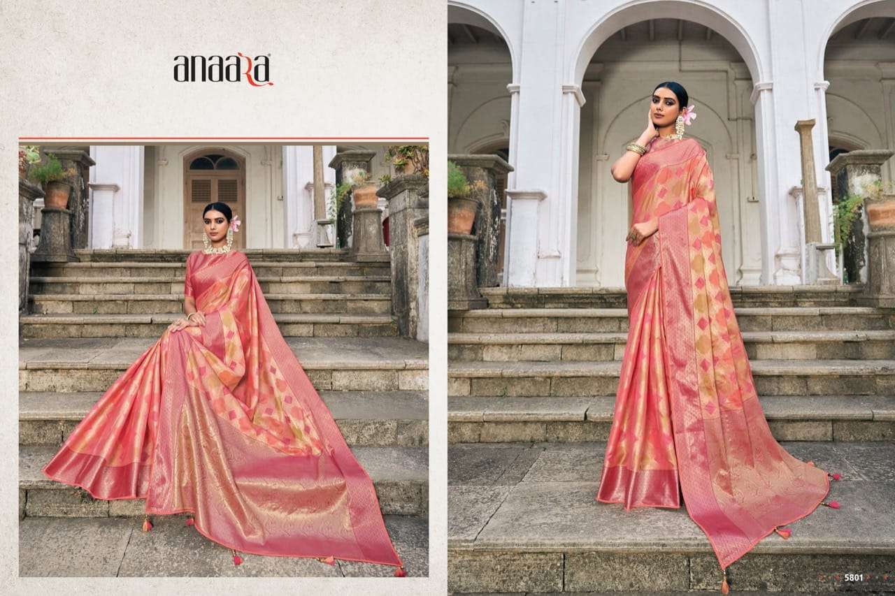 Rangrez By Tathastu 5801 To 5807 Series Indian Traditional Wear Collection Beautiful Stylish Fancy Colorful Party Wear & Occasional Wear Organza Sarees At Wholesale Price