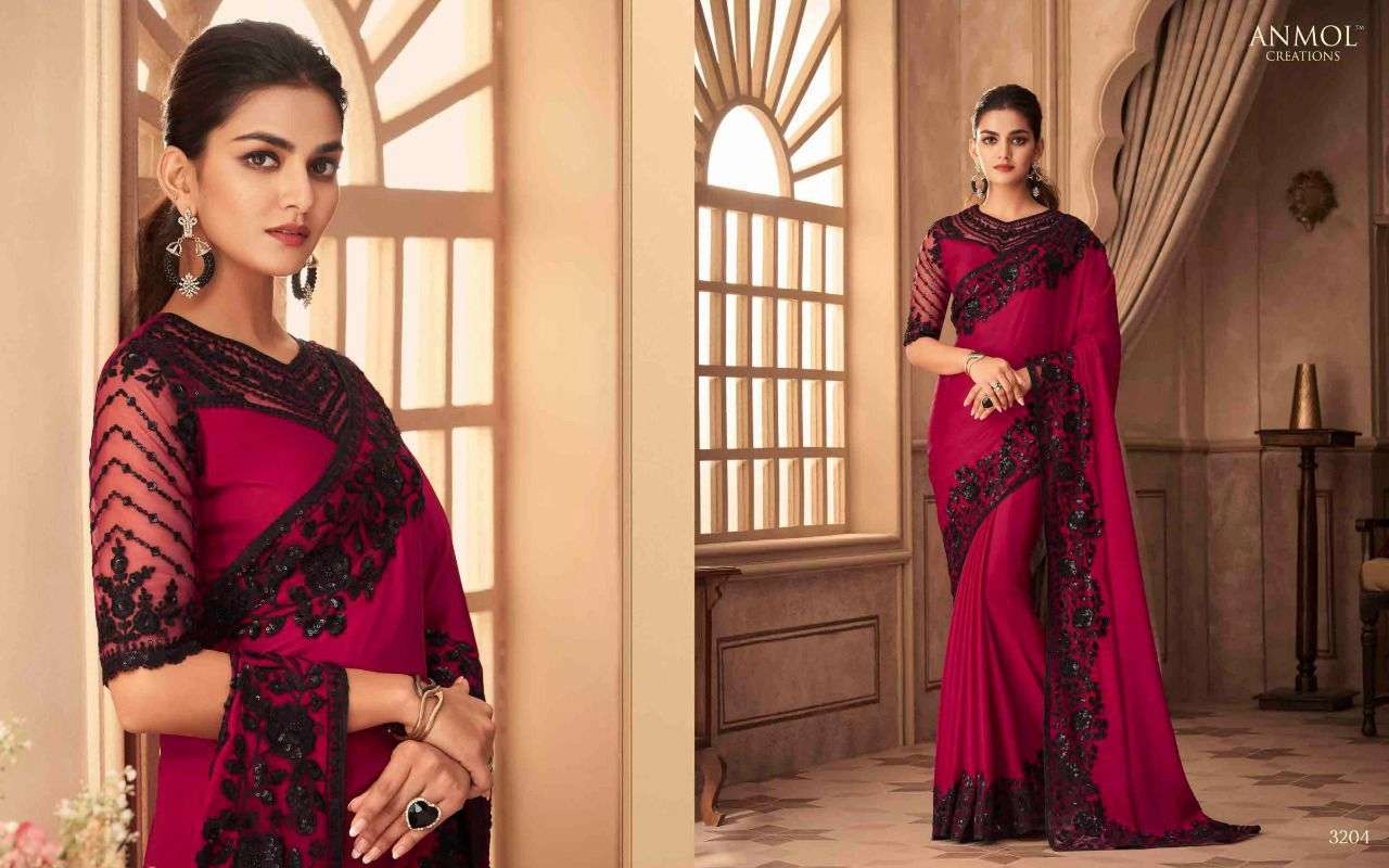 SHADES VOL-6 BY ANMOL CREATION 3201 TO 3216 SERIES INDIAN TRADITIONAL WEAR COLLECTION BEAUTIFUL STYLISH FANCY COLORFUL PARTY WEAR & OCCASIONAL WEAR GEORGETTE/SILK SAREES AT WHOLESALE PRICE