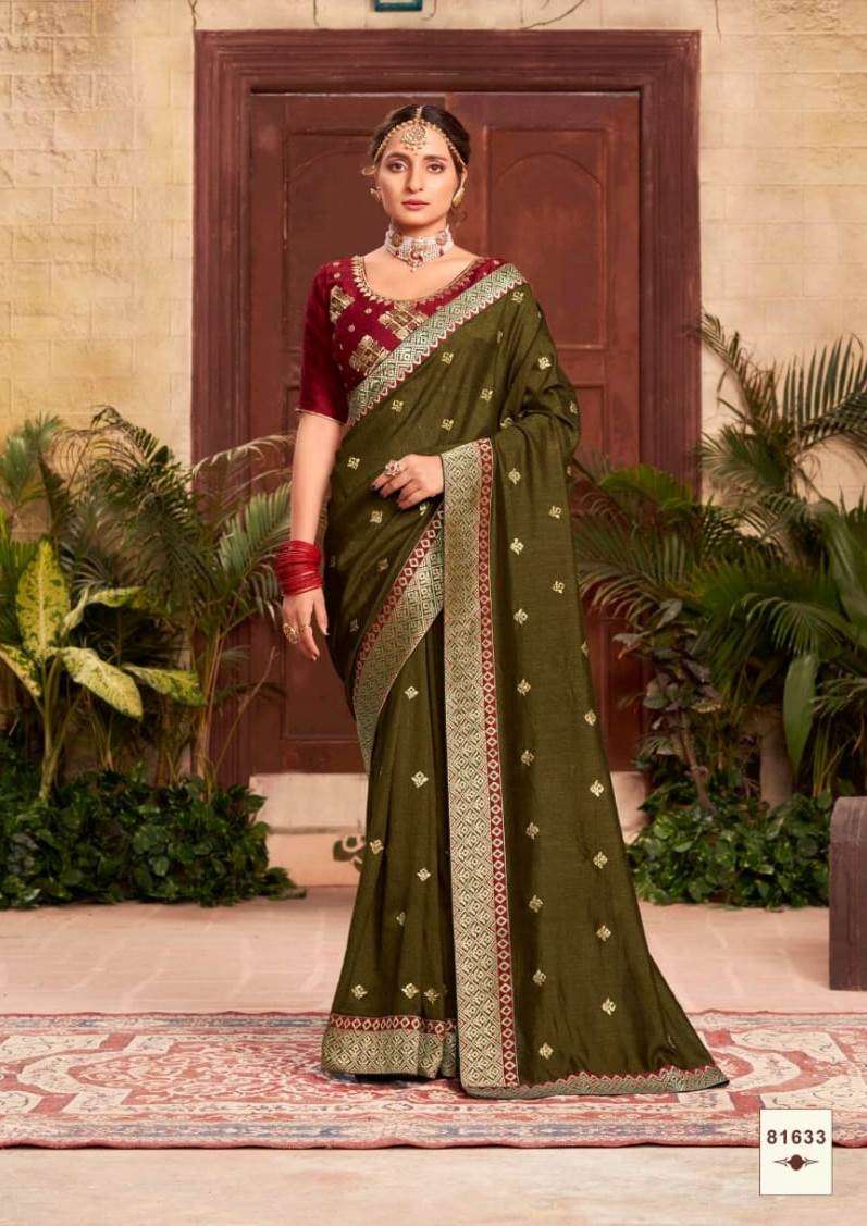 AMRUTA BY RIGHT WOMEN 81631 TO 81638 SERIES INDIAN TRADITIONAL WEAR COLLECTION BEAUTIFUL STYLISH FANCY COLORFUL PARTY WEAR & OCCASIONAL WEAR VICHITRA SAREES AT WHOLESALE PRICE