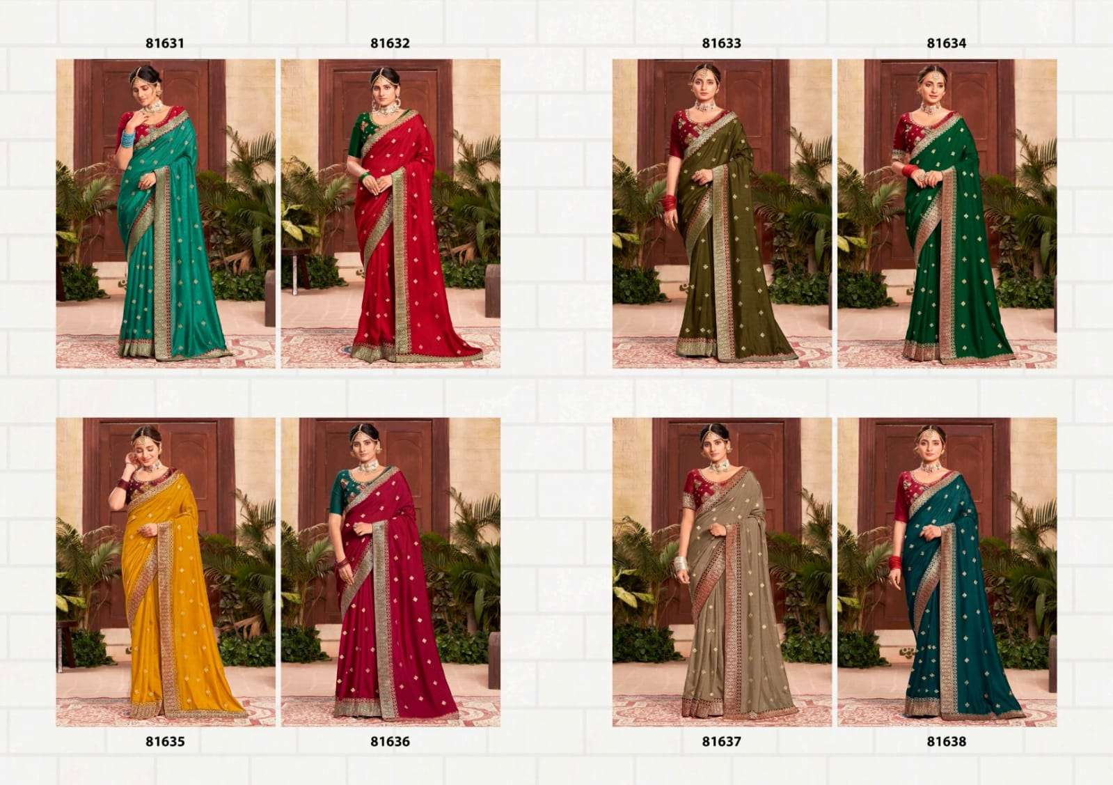 AMRUTA BY RIGHT WOMEN 81631 TO 81638 SERIES INDIAN TRADITIONAL WEAR COLLECTION BEAUTIFUL STYLISH FANCY COLORFUL PARTY WEAR & OCCASIONAL WEAR VICHITRA SAREES AT WHOLESALE PRICE