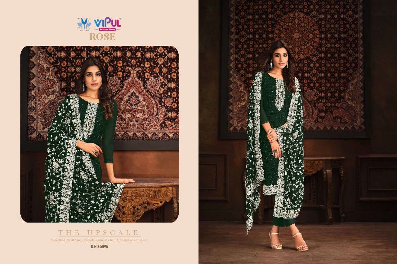 ROSE BY VIPUL FASHION 5091 TO 5096 SERIES DESIGNER SUITS COLLECTION BEAUTIFUL STYLISH COLORFUL FANCY PARTY WEAR & OCCASIONAL WEAR GEORGETTE DRESSES AT WHOLESALE PRICE
