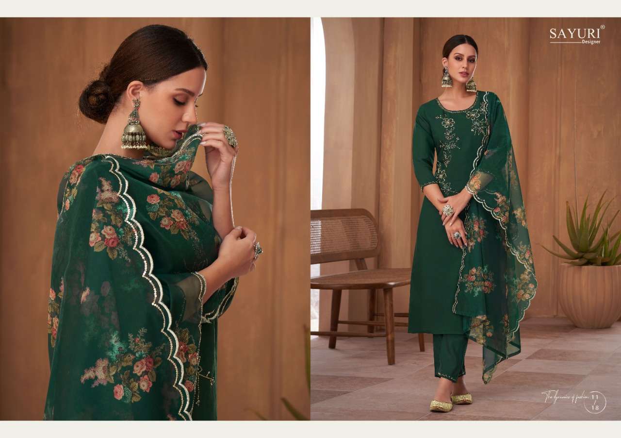 Saffron By Sayuri 1117 To 1122 Series Beautiful Stylish Suits Fancy Colorful Casual Wear & Ethnic Wear & Ready To Wear Pure Viscose Silk Dresses At Wholesale Price