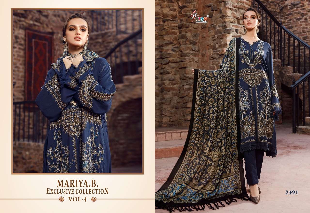 Mariya.B. Exclusive Collection Vol-4 By Shree Fabs 2491 To 2498 Series Beautiful Pakistani Suits Colorful Stylish Fancy Casual Wear & Ethnic Wear Cotton Embroidered Dresses At Wholesale Price