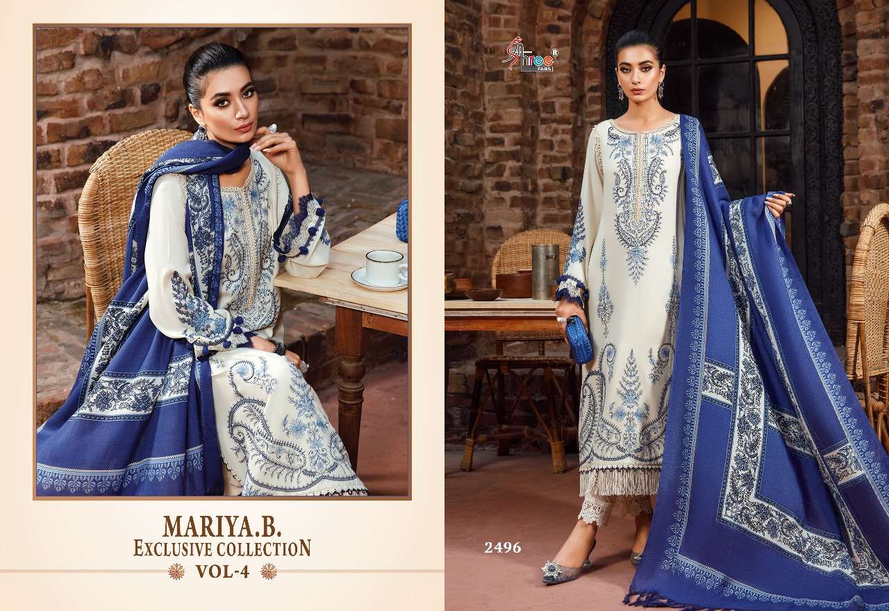 Mariya.B. Exclusive Collection Vol-4 By Shree Fabs 2491 To 2498 Series Beautiful Pakistani Suits Colorful Stylish Fancy Casual Wear & Ethnic Wear Cotton Embroidered Dresses At Wholesale Price