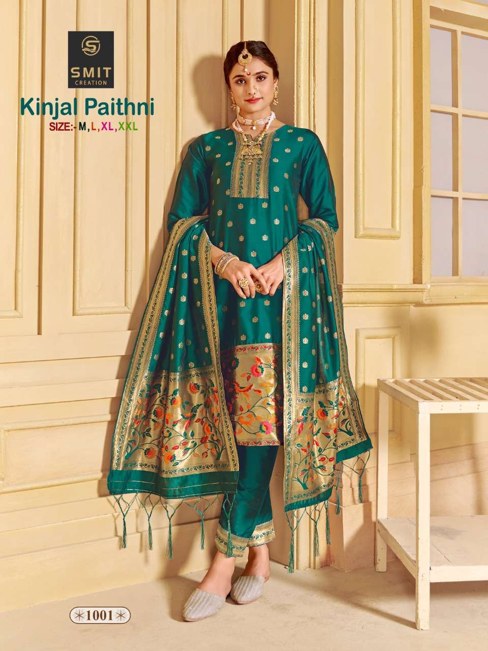 Kinjal Paithni By Smit Creation 1001 To 1006 Series Designer Festive Suits Collection Beautiful Stylish Colorful Fancy Party Wear & Occasional Wear Pure Tapeta Silk Dresses At Wholesale Price