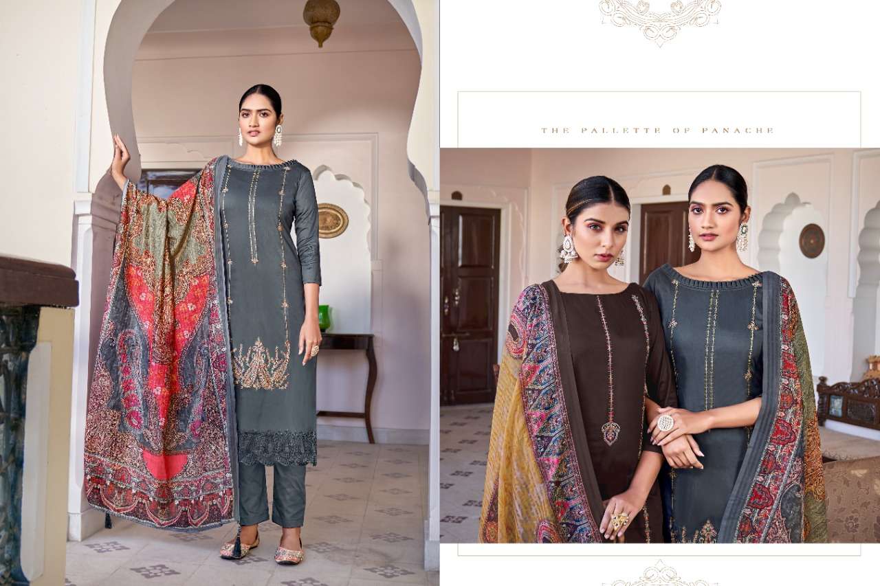 ELAHE BY HERMITAGE 1001 TO 1008 SERIES DESIGNER FESTIVE SUITS COLLECTION BEAUTIFUL STYLISH FANCY COLORFUL PARTY WEAR & OCCASIONAL WEAR PURE VISCOSE JAM SATIN EMBROIDERED DRESSES AT WHOLESALE PRICE