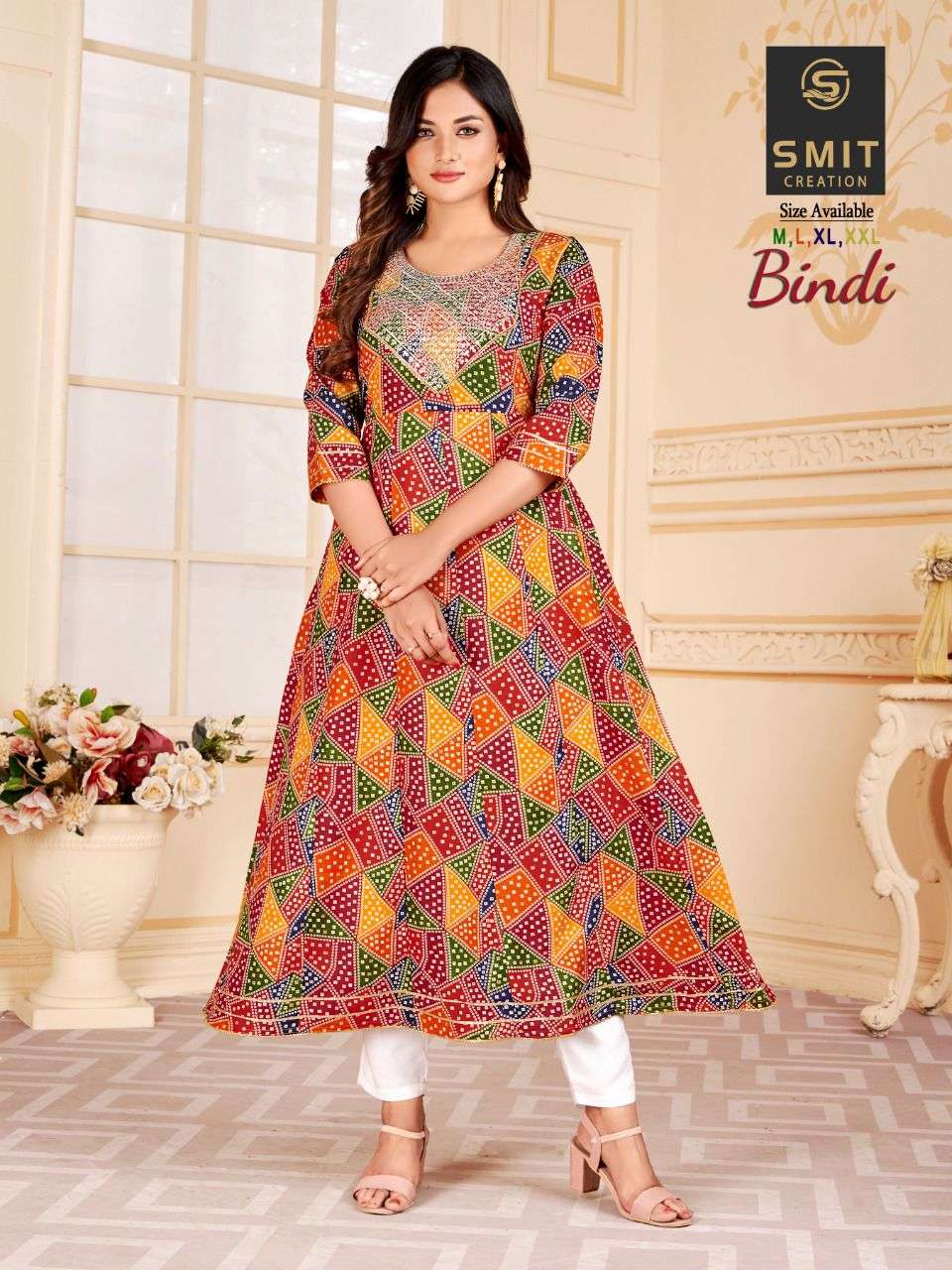 BINDI BY SMIT CREATION 1001 TO 1004 SERIES BEAUTIFUL STYLISH FANCY COLORFUL CASUAL WEAR & ETHNIC WEAR PURE COTTON GOWNS AT WHOLESALE PRICE