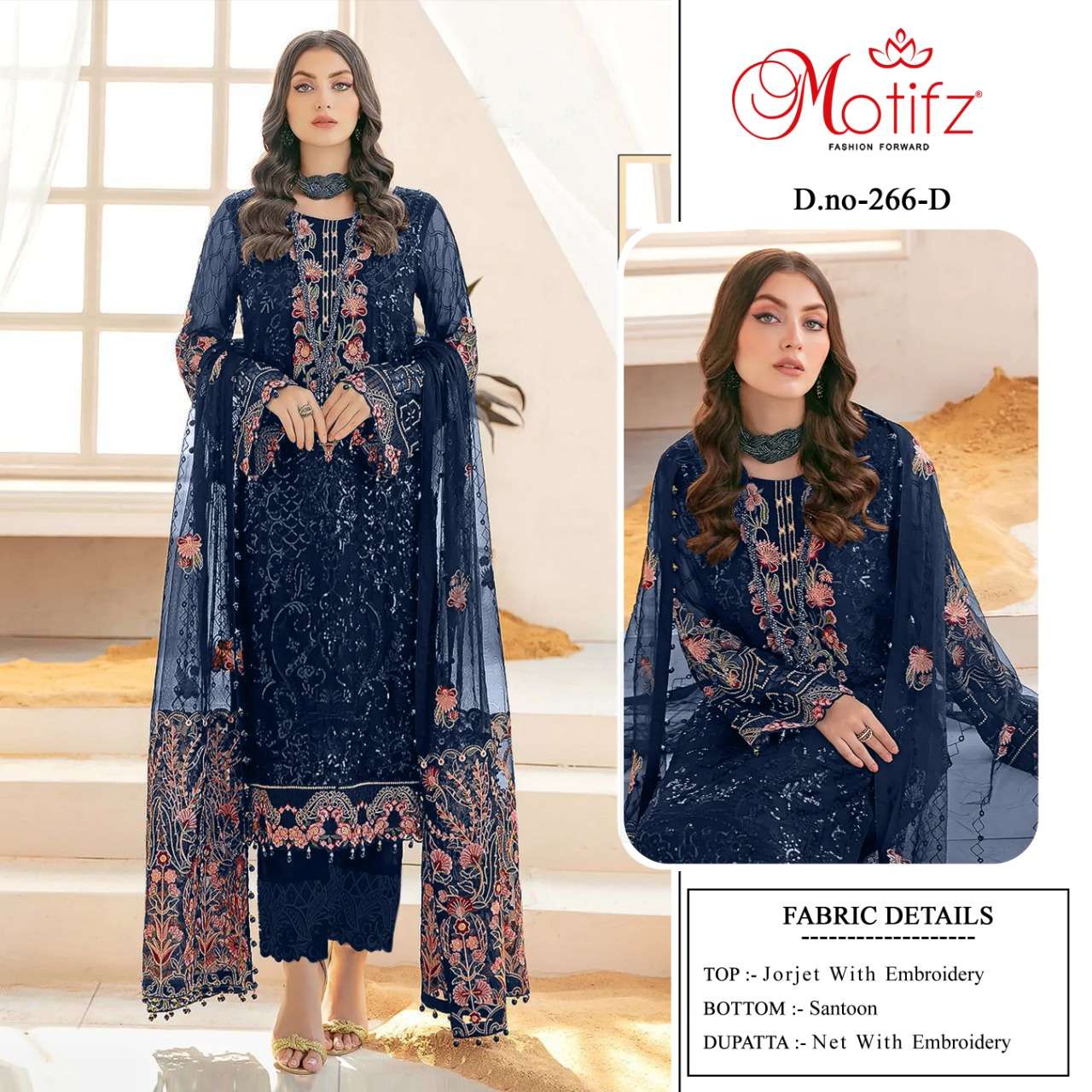 MOTIFZ HIT DESIGN 266 COLOURS BY MOTIFZ 266-A TO 266-D SERIES PAKISTANI SUITS BEAUTIFUL FANCY COLORFUL STYLISH PARTY WEAR & OCCASIONAL WEAR GEORGETTE WITH EMBROIDERY DRESSES AT WHOLESALE PRICE