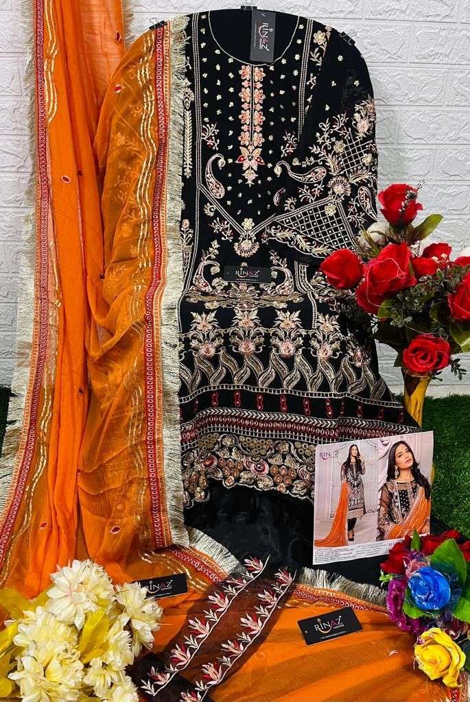 RINAZ HIT DESIGN 41005 BY RINAZ FASHION BEAUTIFUL PAKISTANI SUITS COLORFUL STYLISH FANCY CASUAL WEAR & ETHNIC WEAR FAUX GEORGETTE EMBROIDERED DRESSES AT WHOLESALE PRICE