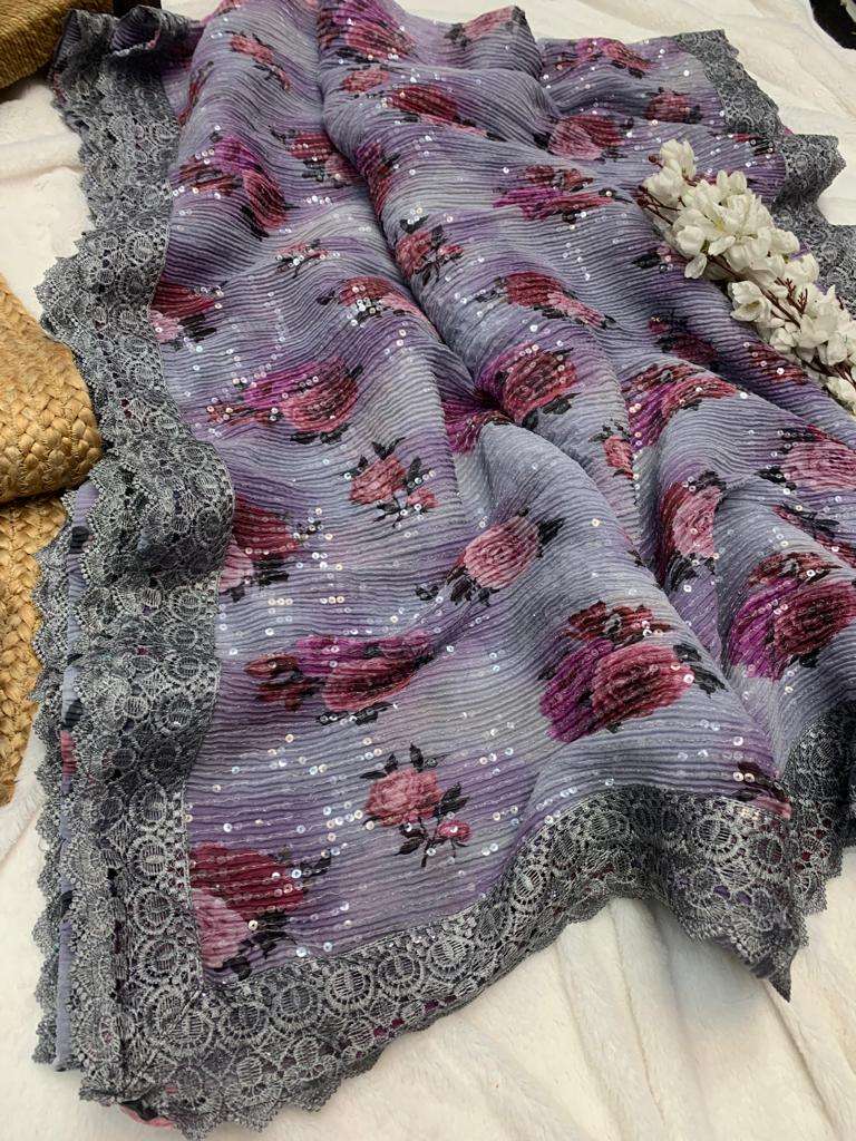 Paris Beauty By Fashid Wholesale 01 To 04 Series Indian Traditional Wear Collection Beautiful Stylish Fancy Colorful Party Wear & Occasional Wear Georgette Silk Sarees At Wholesale Price