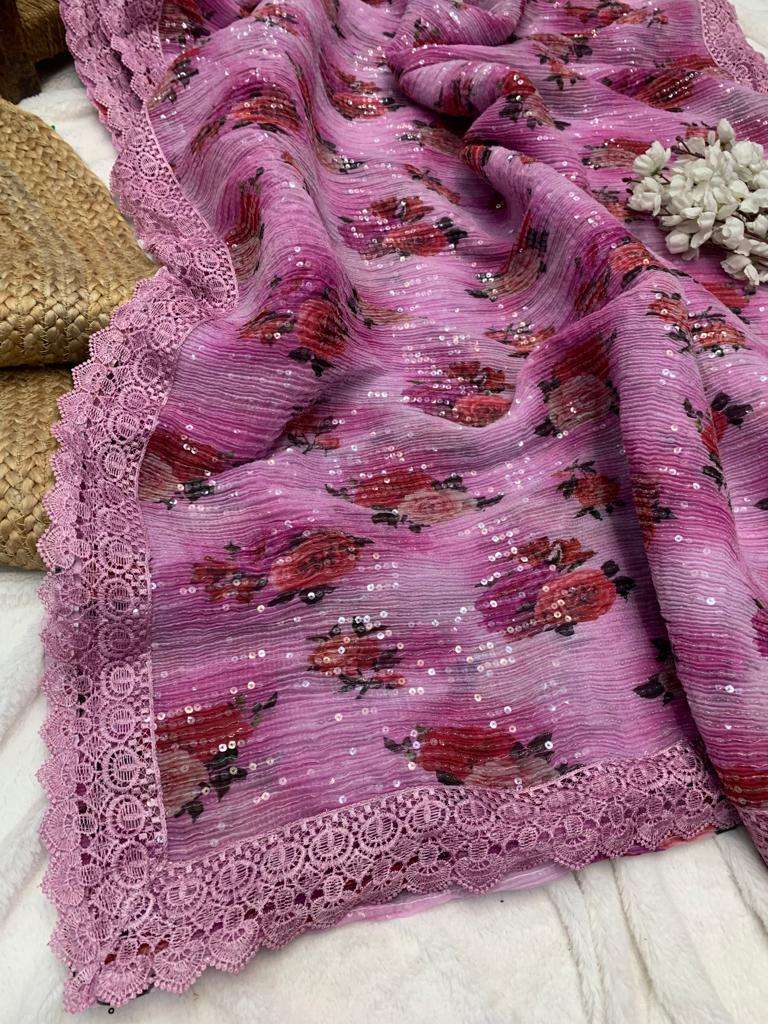 Paris Beauty By Fashid Wholesale 01 To 04 Series Indian Traditional Wear Collection Beautiful Stylish Fancy Colorful Party Wear & Occasional Wear Georgette Silk Sarees At Wholesale Price