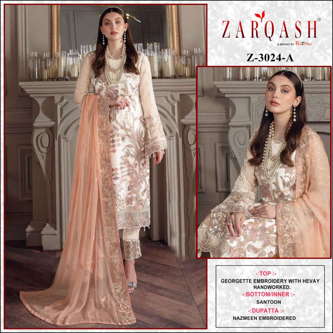 Zarqash Hit Design 3024 Colours By Zarqash 3024-A To 3024-D Series Beautiful Pakistani Suits Colorful Stylish Fancy Casual Wear & Ethnic Wear Heavy Georgette Dresses At Wholesale Price