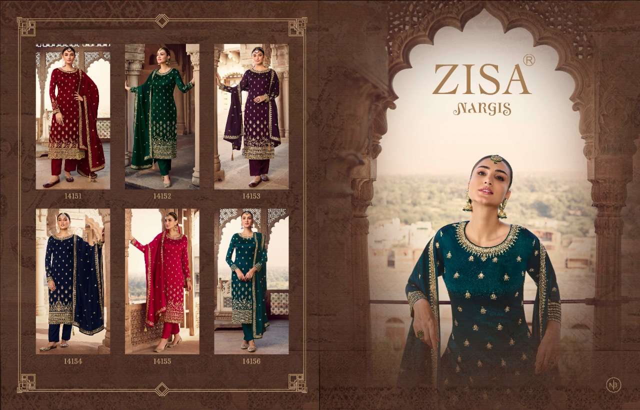 Nargis By Zisa 14151 To 14156 Series Beautiful Suits Colorful Stylish Fancy Casual Wear & Ethnic Wear Silk Georgette Embroidered Dresses At Wholesale Price