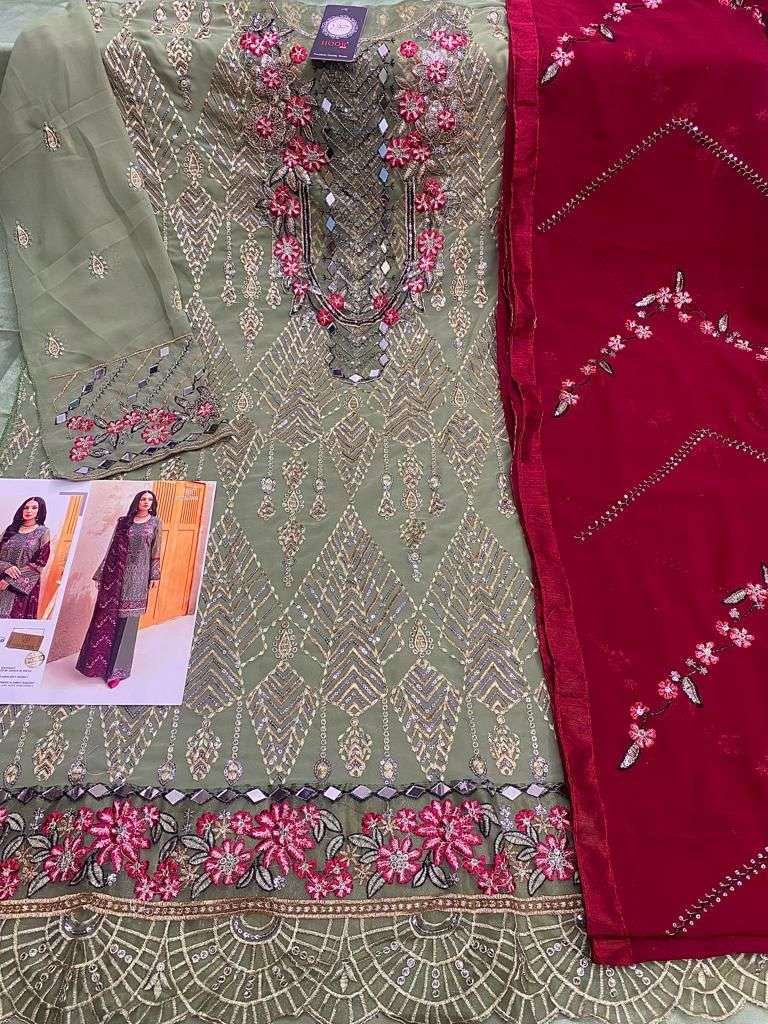 Hoor Tex Hit Design H-63 By Hoor Tex Designer Festive Pakistani Suits Collection Beautiful Stylish Fancy Colorful Party Wear & Occasional Wear Heavy Faux Georgette With Embroidered Dresses At Wholesale Price