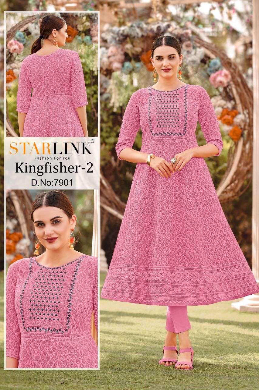 KINGFISHER VOL-2 BY STARLINK DESIGNER STYLISH FANCY COLORFUL BEAUTIFUL PARTY WEAR & ETHNIC WEAR COLLECTION RAYON KURTIS AT WHOLESALE PRICE