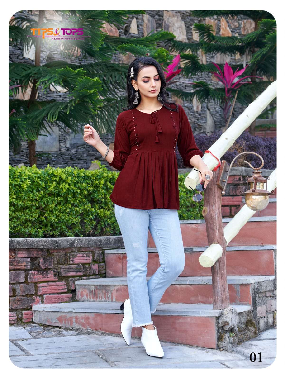 PEPE TOPS VOL-6 BY TIPS AND TOPS 01 TO 08 SERIES BEAUTIFUL STYLISH FANCY COLORFUL CASUAL WEAR & ETHNIC WEAR HEAVY RAYON TOPS AT WHOLESALE PRICE