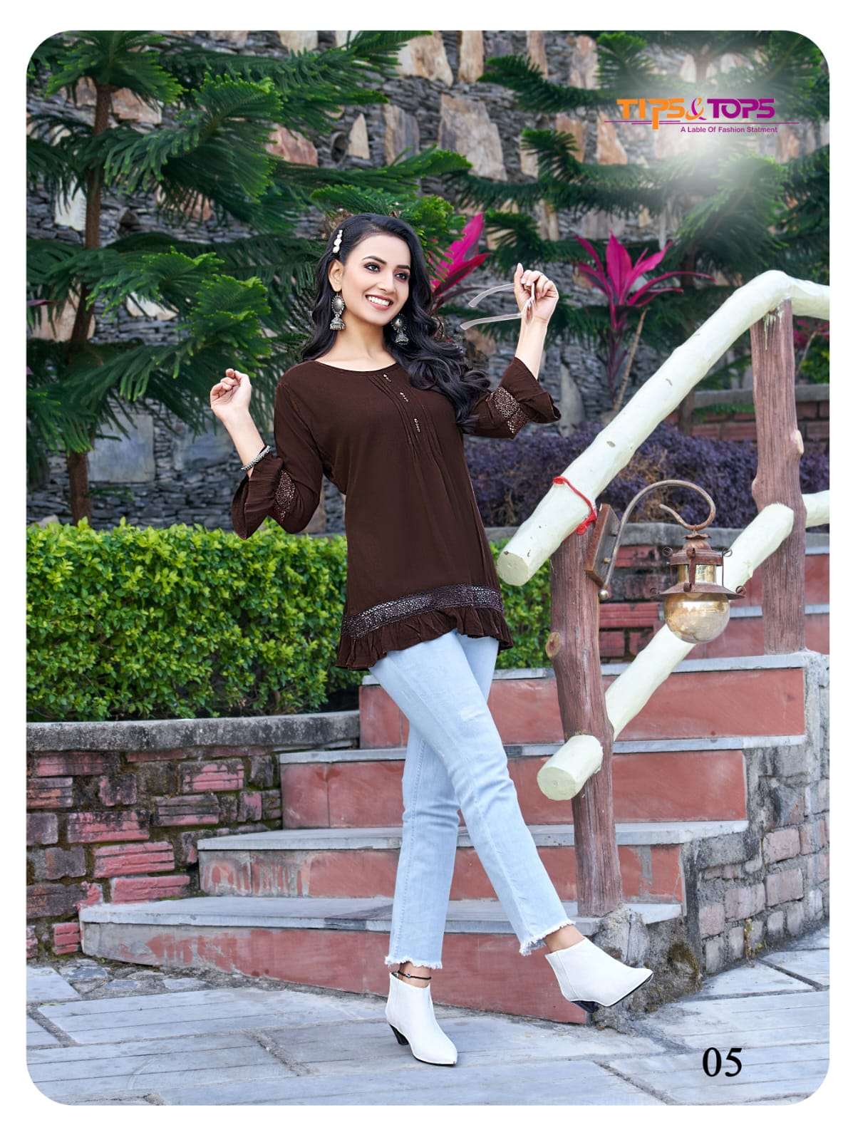 PEPE TOPS VOL-6 BY TIPS AND TOPS 01 TO 08 SERIES BEAUTIFUL STYLISH FANCY COLORFUL CASUAL WEAR & ETHNIC WEAR HEAVY RAYON TOPS AT WHOLESALE PRICE