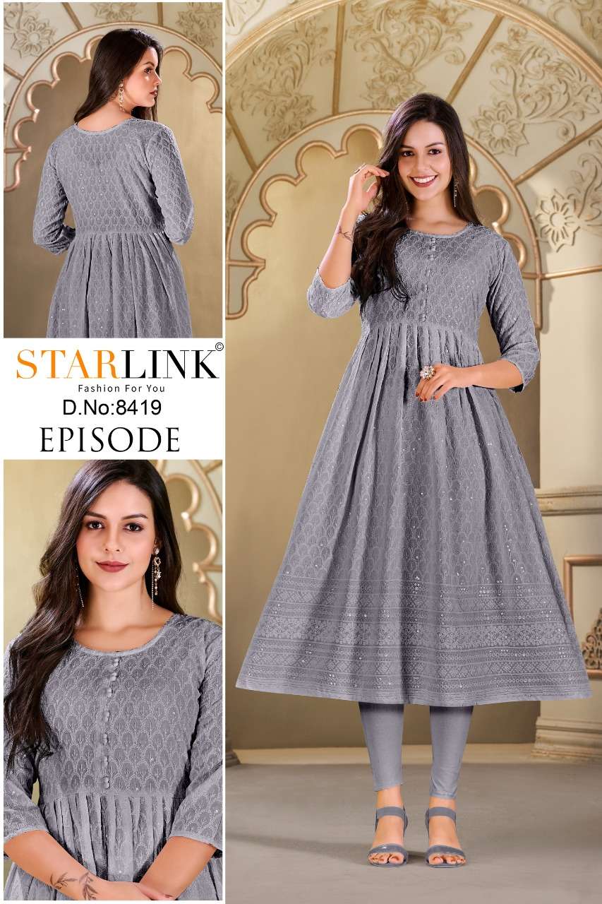 EPISODE BY STARLINK 8401 TO 8426 SERIES DESIGNER STYLISH FANCY COLORFUL BEAUTIFUL PARTY WEAR & ETHNIC WEAR COLLECTION RAYON KURTIS AT WHOLESALE PRICE