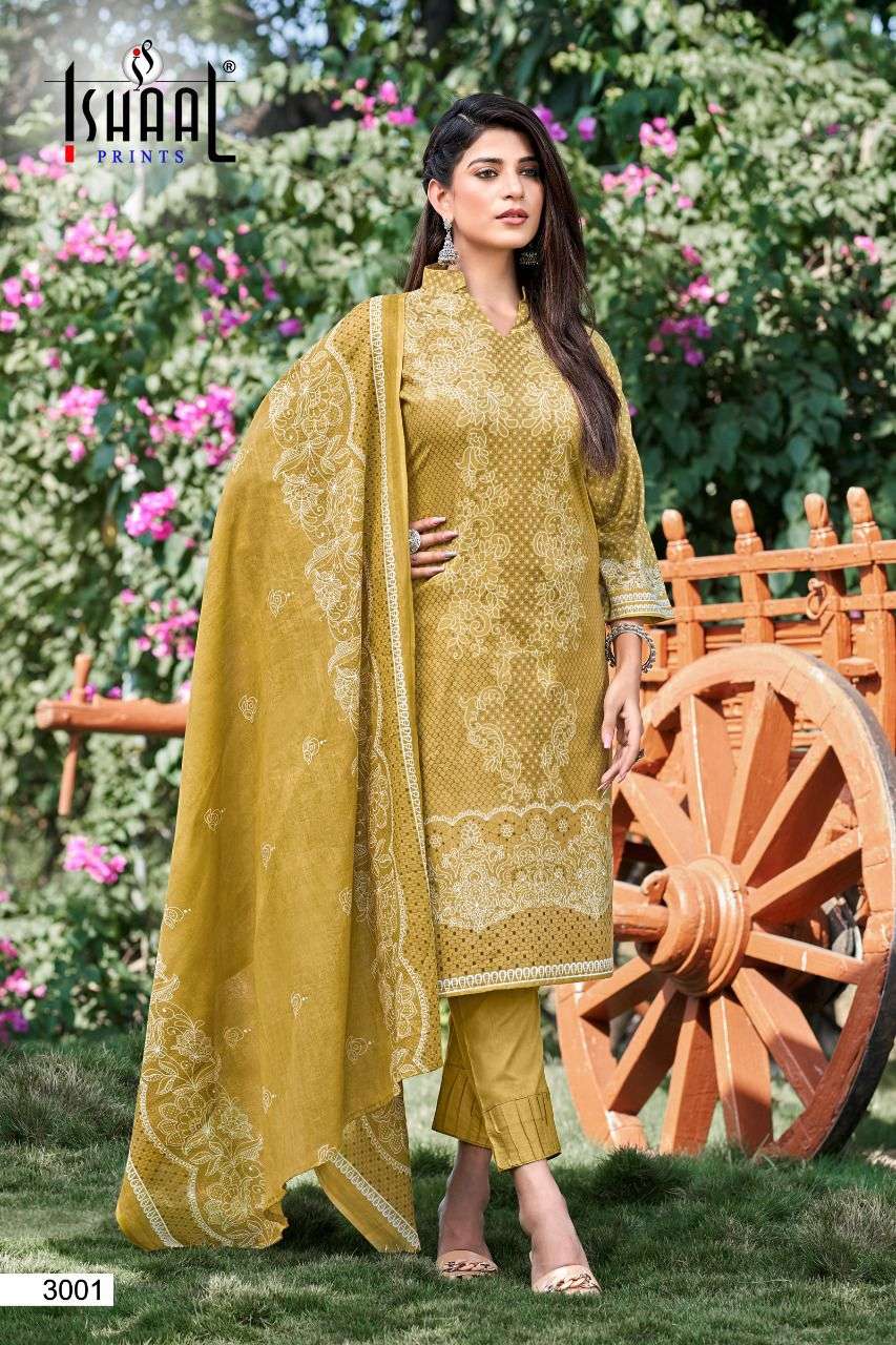 KESARIYA VOL-3 BY ISHAAL PRINTS 3001 TO 3010 SERIES DESIGNER WEDDING COLLECTION BEAUTIFUL STYLISH FANCY COLORFUL PARTY WEAR & OCCASIONAL WEAR PURE LAWN DRESSES AT WHOLESALE PRICE
