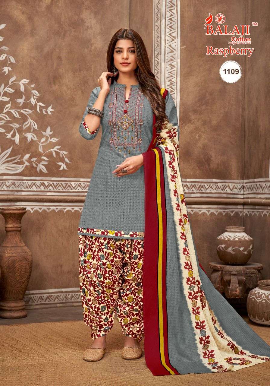 RASPBERRY VOL-11 BY BALAJI COTTON 1101 TO 1112 SERIES BEAUTIFUL SUITS STYLISH FANCY COLORFUL PARTY WEAR & OCCASIONAL WEAR HEAVY COTTON PRINT DRESSES AT WHOLESALE PRICE